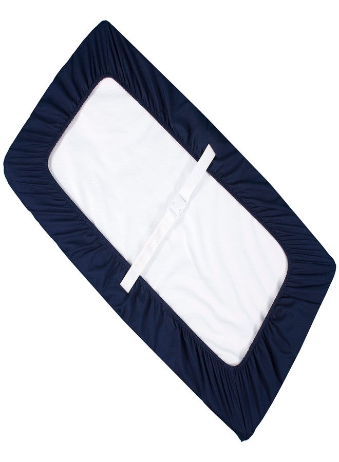 CaSaJa Diaper Changing Pad Cover for Baby Boys Set of 3, Snug Fit 4-Sided Contoured Changing Table Pad 16x31 16x32, Fitted Change Pad Sheet Navy Black, 100% Silky Soft Breathable Microfiber - Image 5