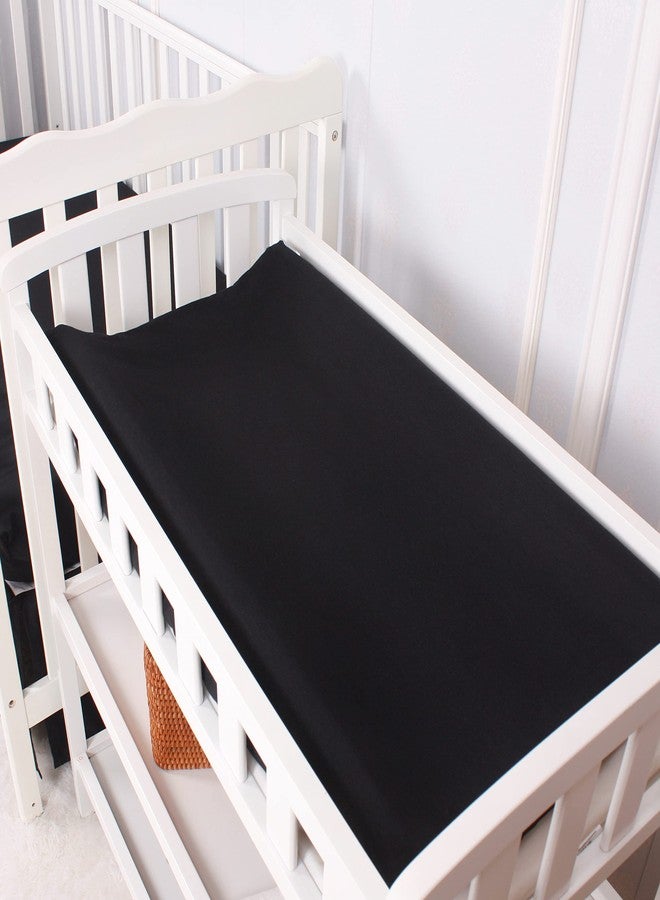 CaSaJa Diaper Changing Pad Cover for Baby Boys Set of 3, Snug Fit 4-Sided Contoured Changing Table Pad 16x31 16x32, Fitted Change Pad Sheet Navy Black, 100% Silky Soft Breathable Microfiber - Image 2