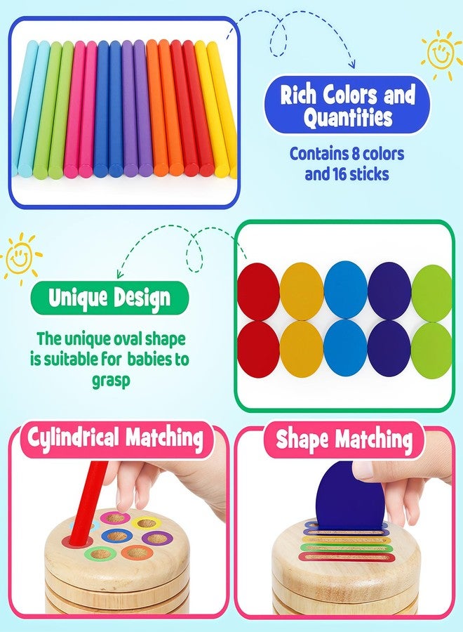 CZTCDP Montessori Toys for 1+ Year Old, Wooden Color Classification Sensory Toy with Two Lids for Toddlers Age 1 2 3, Fine Motor Skills Sensory Toys for 18 Month Old boy Girls Gifts - Image 2