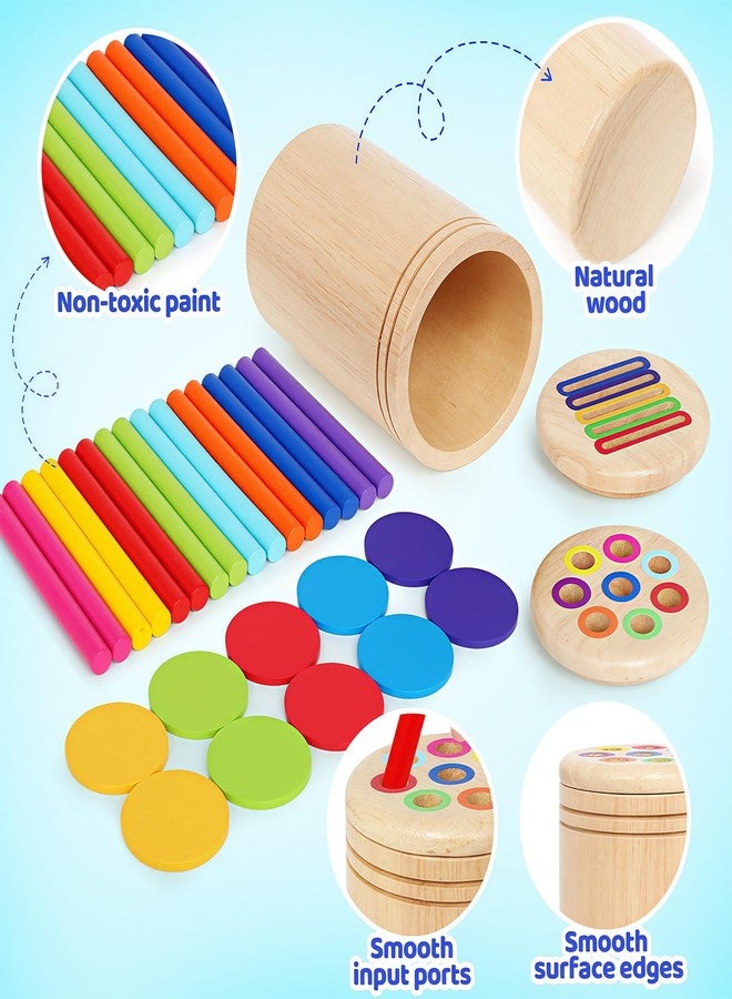 CZTCDP Montessori Toys for 1+ Year Old, Wooden Color Classification Sensory Toy with Two Lids for Toddlers Age 1 2 3, Fine Motor Skills Sensory Toys for 18 Month Old boy Girls Gifts - Image 4