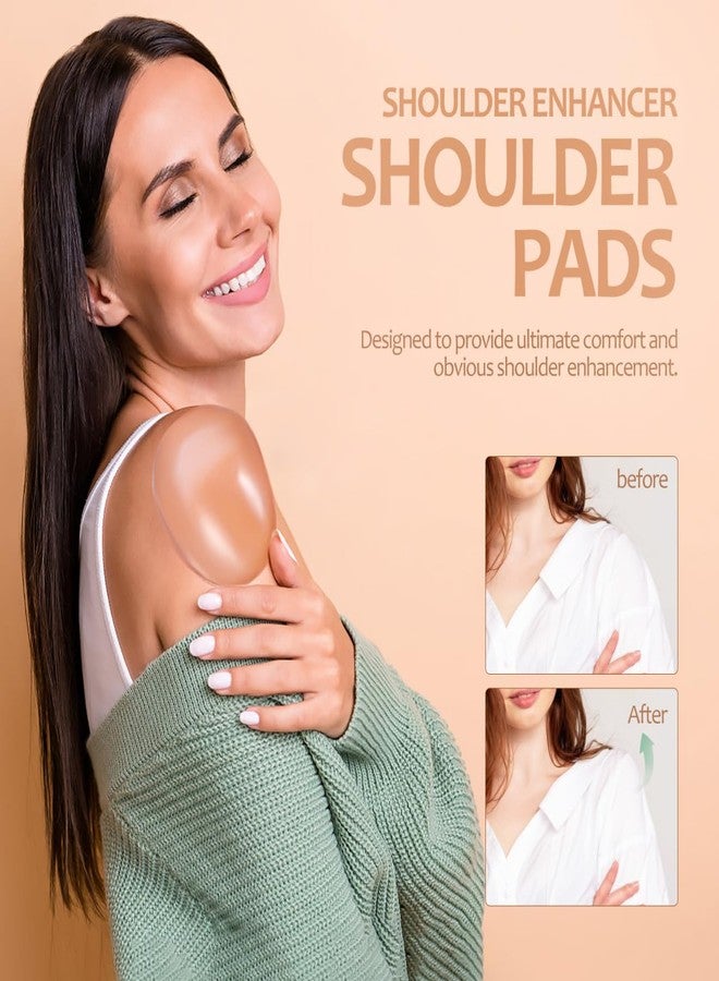 Healeved Silicone Shoulder Pads for Women 4 Pairs Invisible Self-Adhesive Shoulder Enhancers Reusable Anti-Slip Cushions for Clothing Support and Posture Correction 5.31 X 2.95 Inches - Image 2