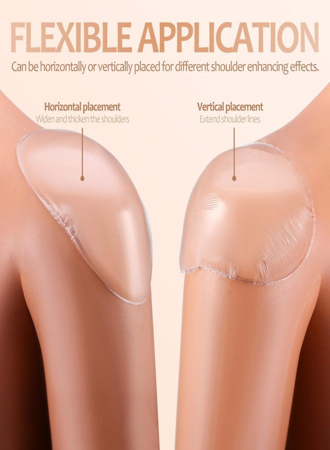 Healeved Silicone Shoulder Pads for Women 4 Pairs Invisible Self-Adhesive Shoulder Enhancers Reusable Anti-Slip Cushions for Clothing Support and Posture Correction 5.31 X 2.95 Inches - Image 4
