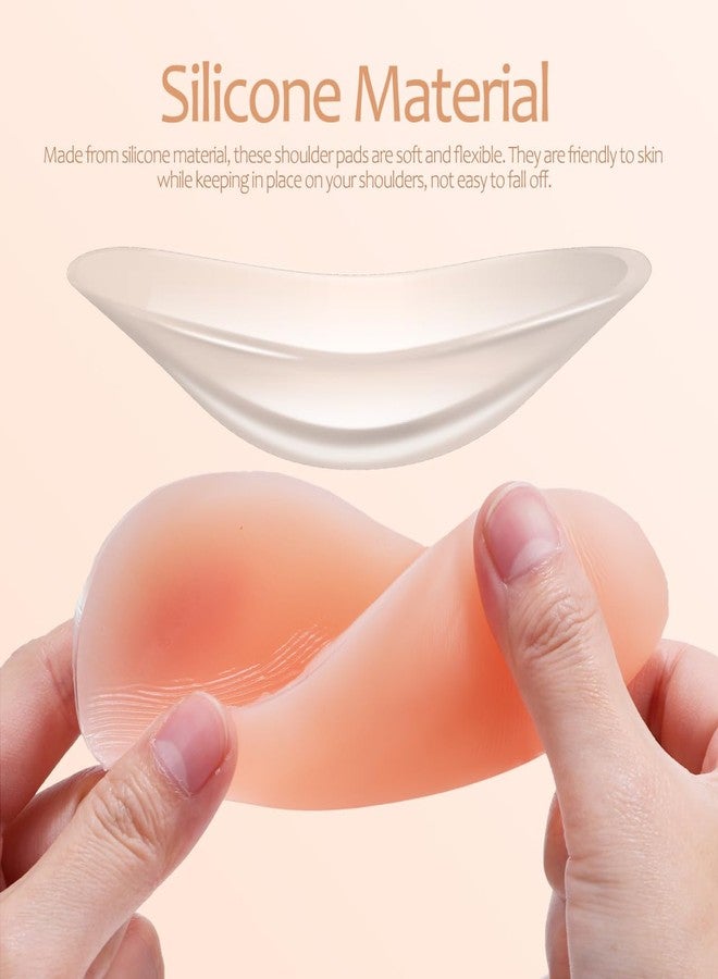 Healeved Silicone Shoulder Pads for Women 4 Pairs Invisible Self-Adhesive Shoulder Enhancers Reusable Anti-Slip Cushions for Clothing Support and Posture Correction 5.31 X 2.95 Inches - Image 3