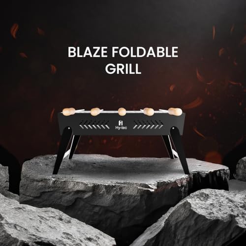 H Hy-tec (Device) Hybb, Blaze Foldable Charcoal Barbeque Grill With 5 Skewers (Stellar Black), Free Standing - Image 2