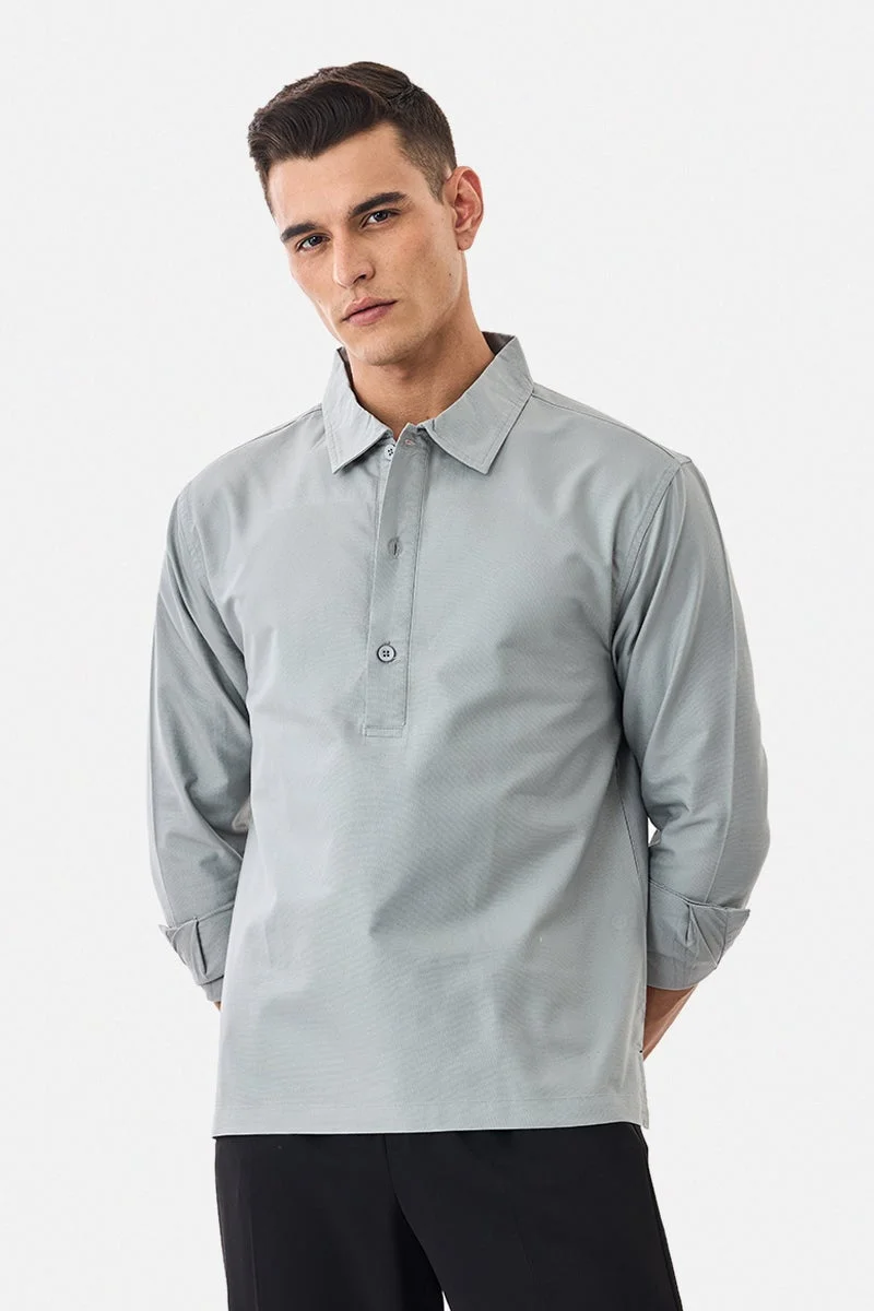 Snitch Grey Regular Fit 100% Cotton Polo Shirt for Men | Best Price UAE