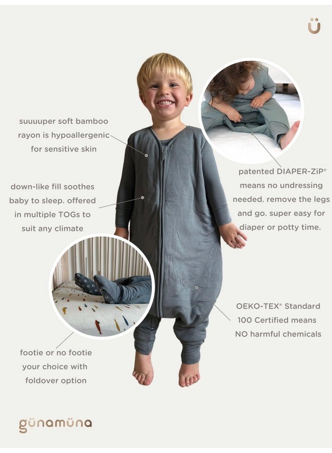 GUNAMUNA Unisex Long-Sleeve Footie Sleep Bags, Easy Diaper Changes, 1.0 TOG, 3-6 Months, Hush - Image 5