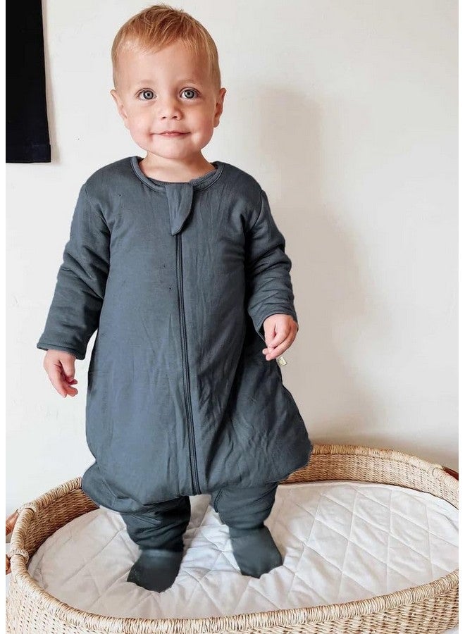 GUNAMUNA Unisex Long-Sleeve Footie Sleep Bags, Easy Diaper Changes, 1.0 TOG, 3-6 Months, Hush - Image 2