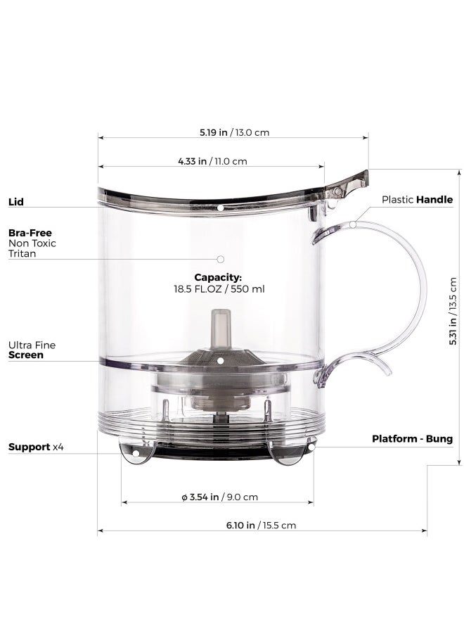 Tealyra - - leafTEA MAKER - 18.5-ounce - Loose Tea Teapot With Removable Infuser - Best Tea Maker For Perfect Cup of Leaf Tea - Bottom Dispensing - Dripping Free Guarantee - 550ml - Image 1