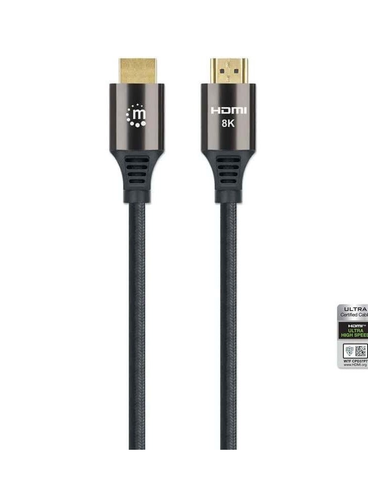 Manhattan 394680 Cable HDMI 8K@60Hz w/ Ethernet HDMI-Male/HDMI-Male 1m - Black - Image 1