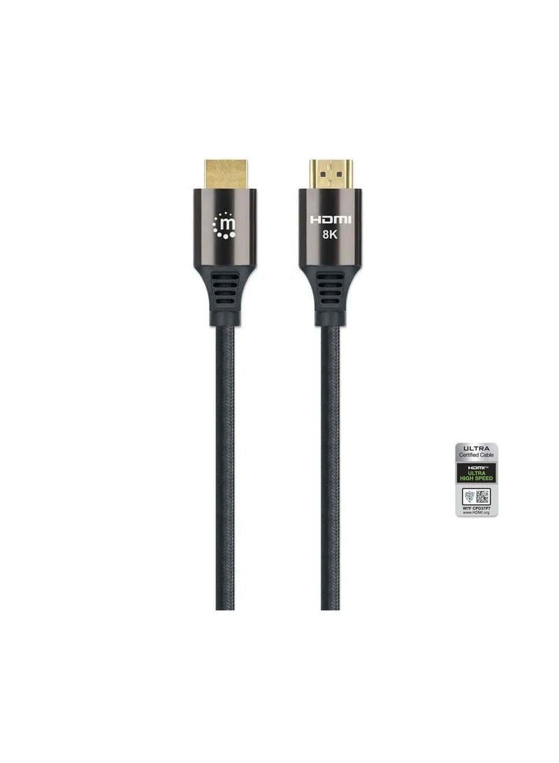 Manhattan 394680 Cable HDMI 8K@60Hz w/ Ethernet HDMI-Male/HDMI-Male 1m - Black - Image 2
