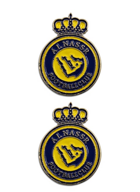 2 Pieces Al-Nassr Metal Sticker for Mobile or Any Smooth Surface