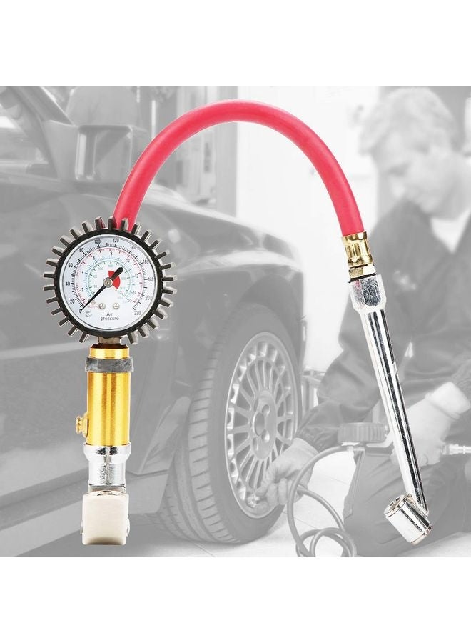 HOMESTAR Tire Inflator with Tire Pressure Gauge, Extended Straight-on Air Chuck with 12 Inch Rubber Air Hose - Image 2