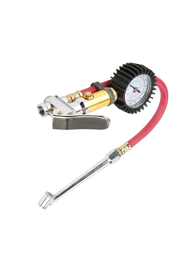 HOMESTAR Tire Inflator with Tire Pressure Gauge, Extended Straight-on Air Chuck with 12 Inch Rubber Air Hose - Image 5