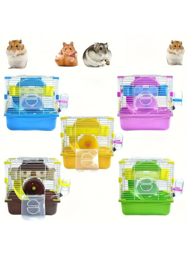 قفص الهامستر متوسط الحجم الأخضر الناقل للسفر شفاف التهوية تصميم - Image 2