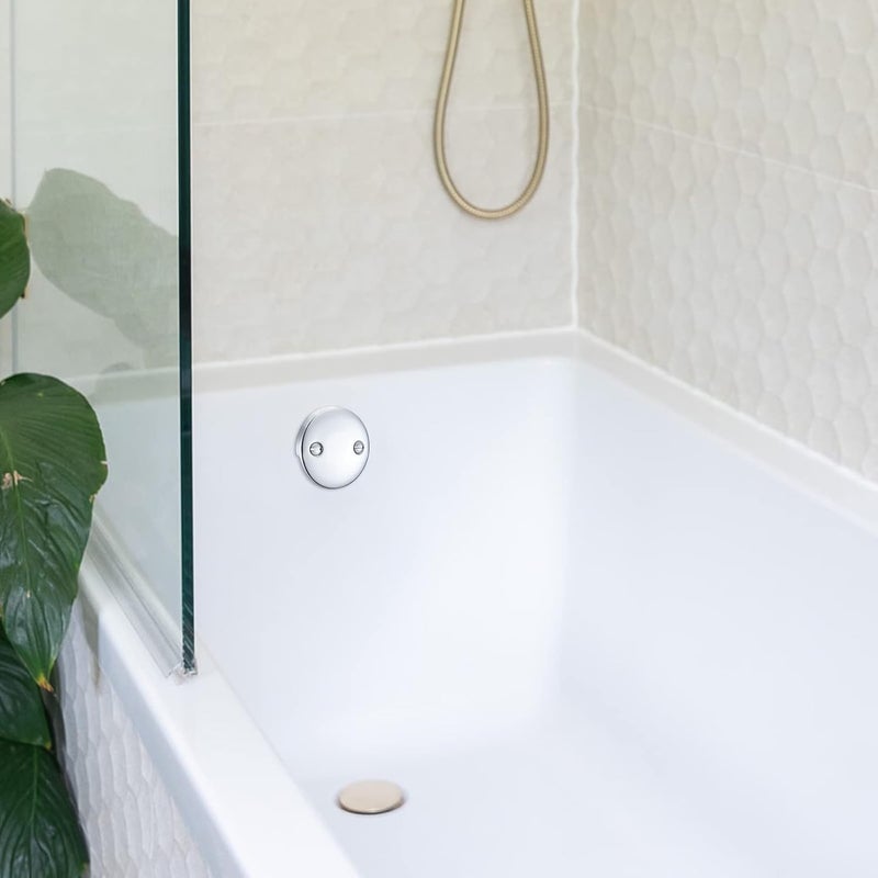 LOWCUS DTT101 Repalcement for Kingston Brass and for Delta 2 Hole Bathtub Overflow Plate,3-3/16 Inches Diameter,Polished Chrome - Image 2