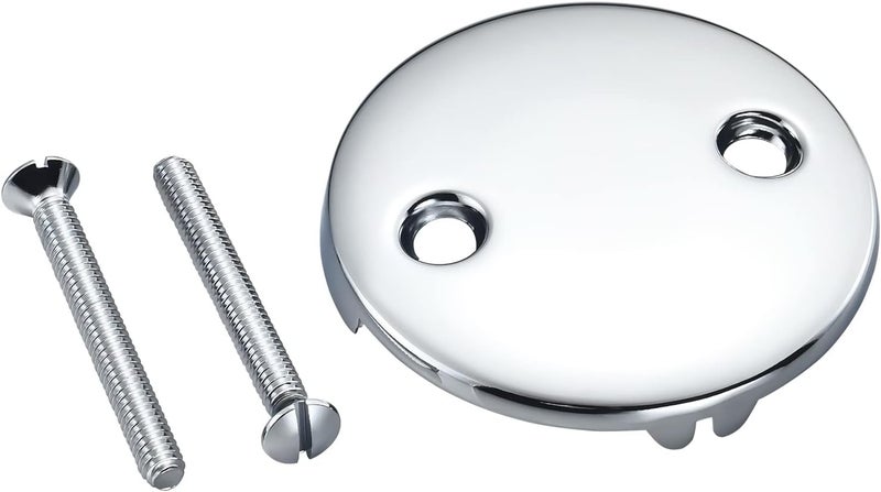 LOWCUS DTT101 Repalcement for Kingston Brass and for Delta 2 Hole Bathtub Overflow Plate,3-3/16 Inches Diameter,Polished Chrome - Image 3
