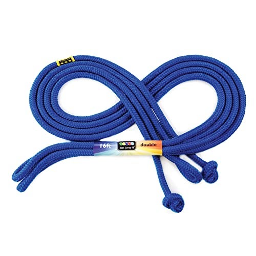Just Jump It 16' Foot Single Jump Rope - Active Outdoor Youth Fitness - Double Dutch Length - Blue - Image 1