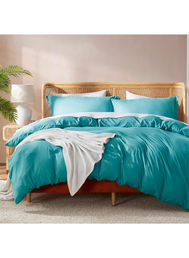 Nestl Nestl Duvet Cover Set - Queen Size, Teal  - Image 1