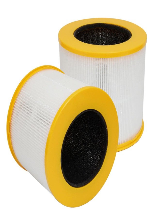 PUREBURG فلتر هيبا بديل من بيوربيرغ AD46000V متوافق مع جهاز تنقية الهواء المكتبي ديرت ديفل WD10100V، فلتر كربون نشط ثلاثي المراحل H13، عبوة من قطعتين - Image 1