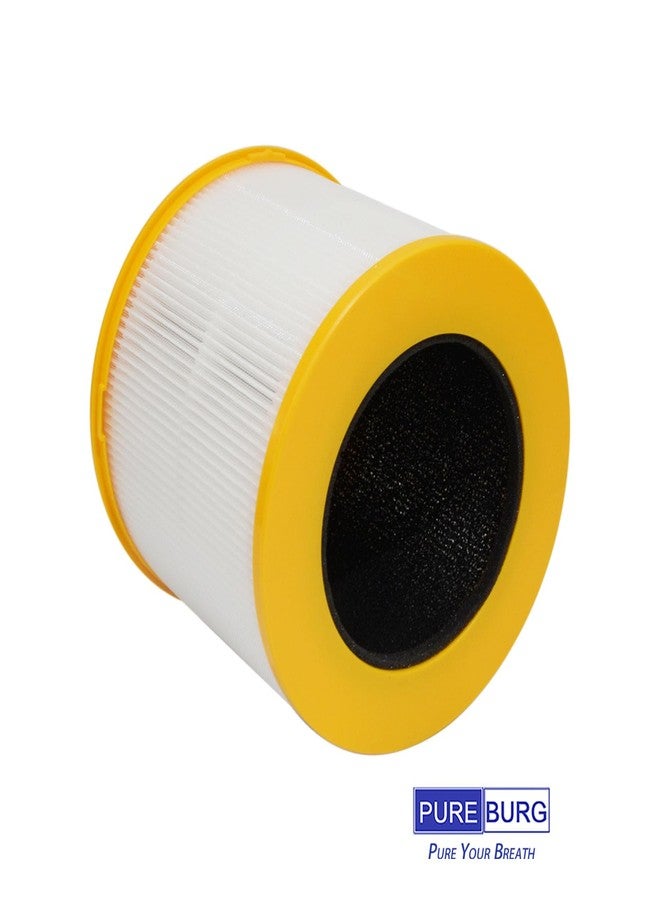 PUREBURG فلتر هيبا بديل من بيوربيرغ AD46000V متوافق مع جهاز تنقية الهواء المكتبي ديرت ديفل WD10100V، فلتر كربون نشط ثلاثي المراحل H13، عبوة من قطعتين - Image 3