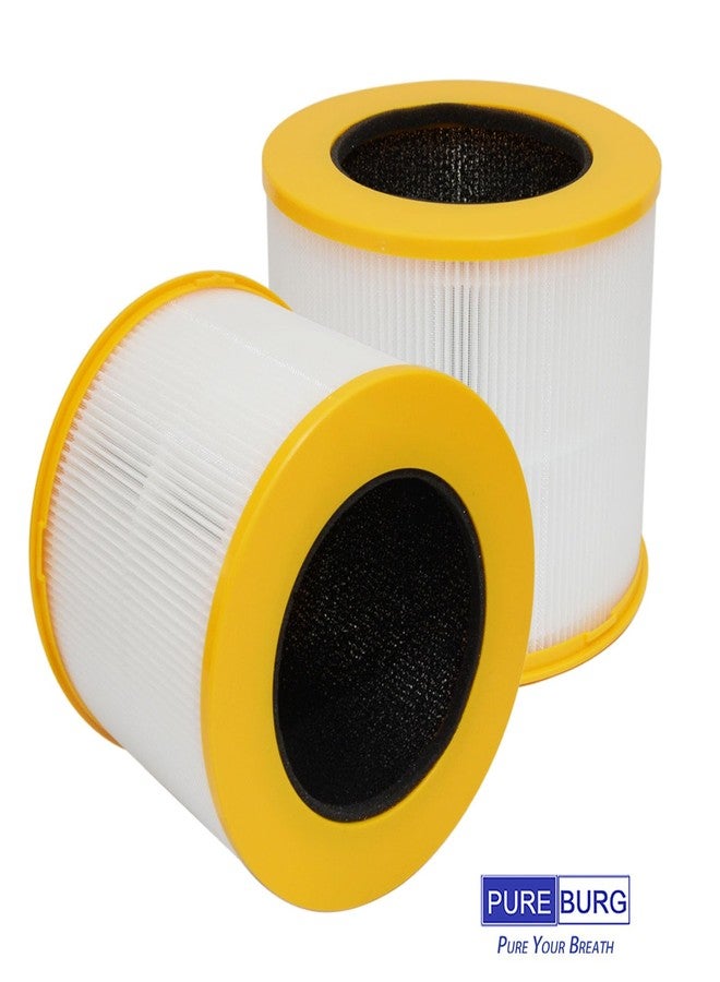 PUREBURG فلتر هيبا بديل من بيوربيرغ AD46000V متوافق مع جهاز تنقية الهواء المكتبي ديرت ديفل WD10100V، فلتر كربون نشط ثلاثي المراحل H13، عبوة من قطعتين - Image 4