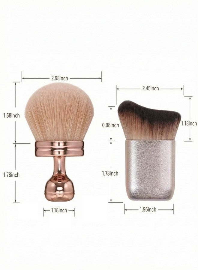 Blend & Blur Large Body Makeup Kabuki Brush for Self Tanner,Leg Makeup & Bronzer Self Tan Applicator, 3.2inch Wide Round Head Tanning Brush with Bag (2 Pack) - Image 2