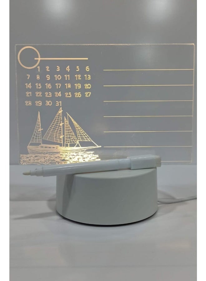مصباح LED أكريليك ثلاثي الأبعاد فارغ DIY ومصباح طاولة تقويم - Image 4