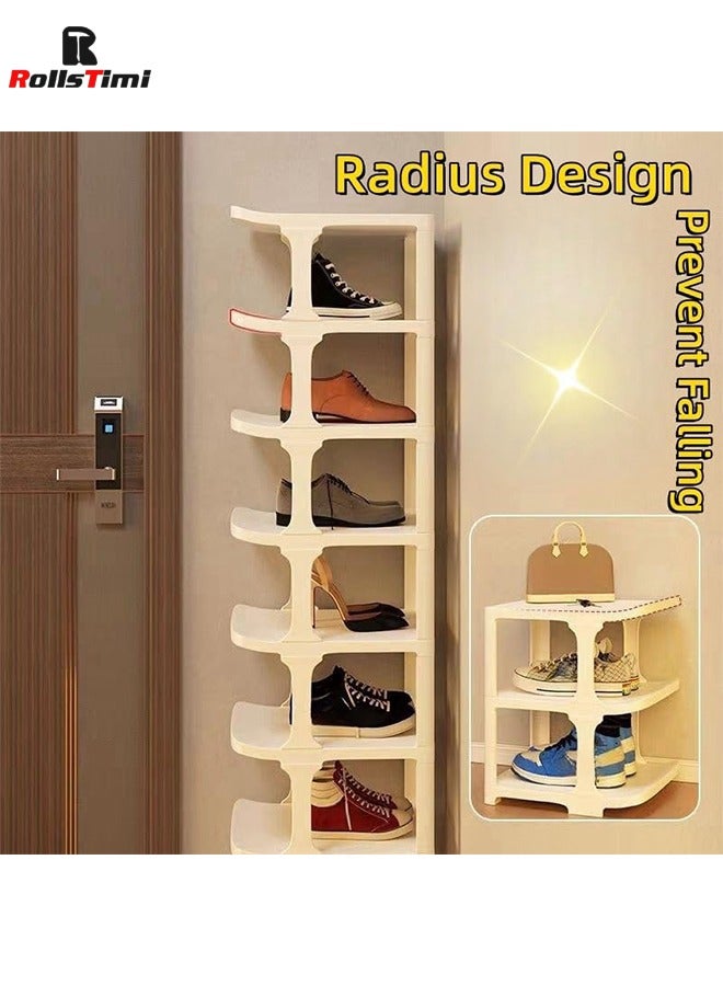 RollsTimi  9 Tiers Combination Shoe Rack, Plastic Stackable Shoe Rack Storage Organizer White - Image 5
