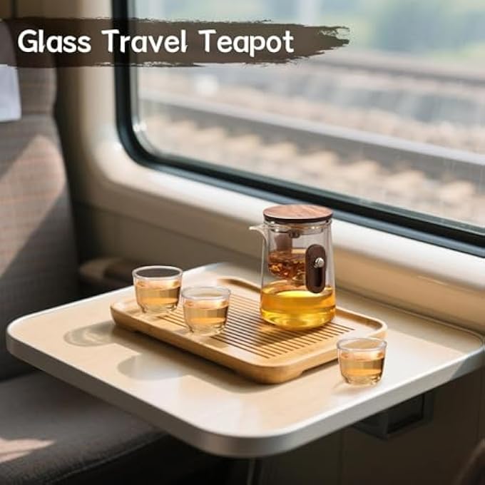 ريحني إبريق شاي إنشانتي ماجيك ويتشكرافت إبريق شاي السفر الزجاجي المسحور مع صفوف قابلة للإزالة مع ضغط فصل مائي زجاجي بوروسيليكات إبريق تحكم مع كيس تخزين سعة 3 أكواب 330 مل - Image 4