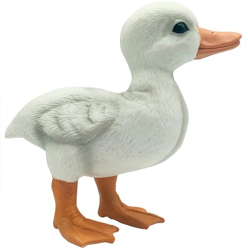 Higherbros Rubber Ducks Farm Realistic Animal Figurines Duckling Little Duck Animal Figures for Childrens Toys Bath Toys and for Party Favors Gifts Prizes Rewards Giveaways White - Image 1