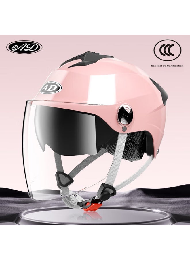 Ad New National Standard Class A Electric Vehicle Helmet, 3c Certified, For Men And Women, Summer Sun Protection, Electric Scooter Safety Helmet, Uni Lightweight Half Helmet, Motorcycle Helmet, 815 Girls' Pink - Image 1