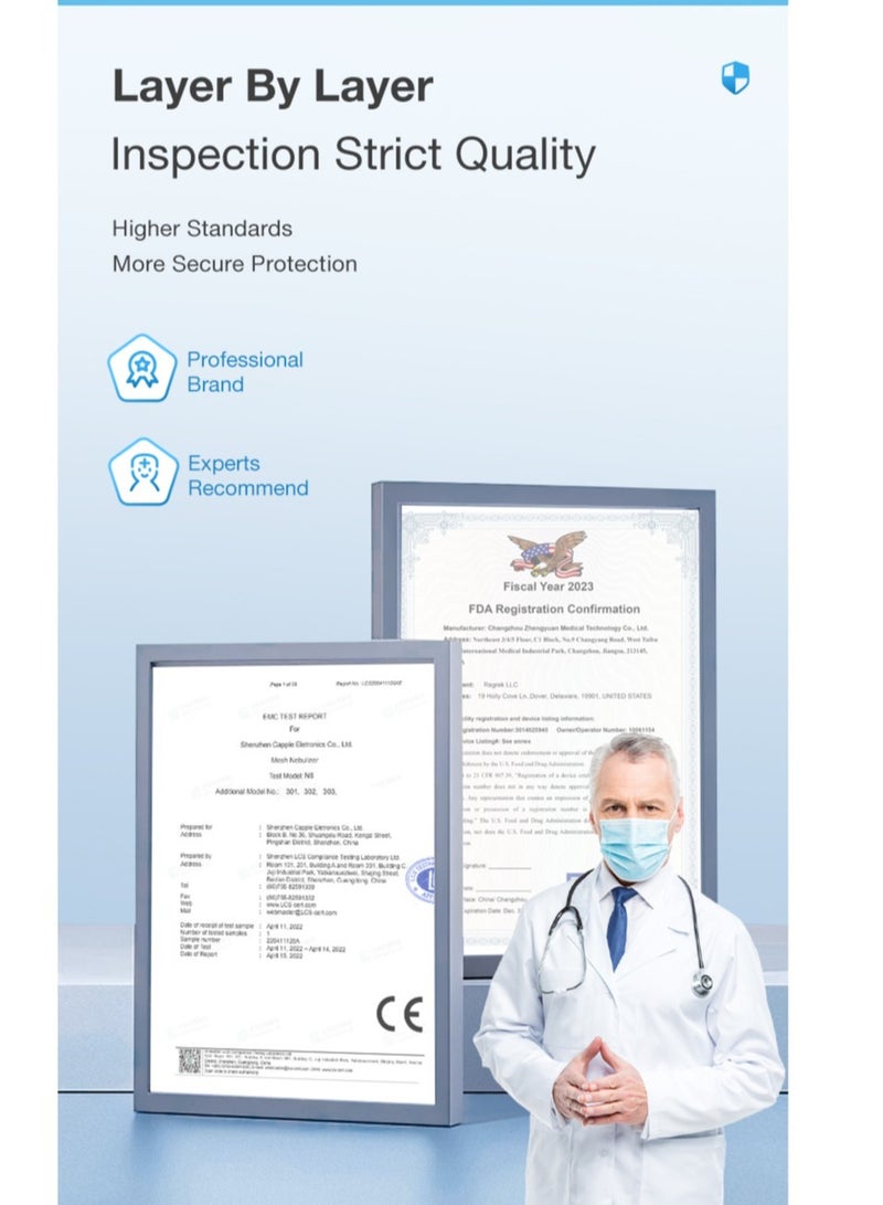 Dr.isla جهاز البخاخات N9 البخاخات المحمولة للأطفال بخاخ البخاخات بالموجات فوق الصوتية بخاخة بخاخة صغيرة للسعال شبكة البلغم - Image 3