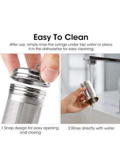 Bukela 304 Stainless Steel Tea Infuser Tea Strainer with Draining Tray Tea Filter for Loose Tea, Chamomile, Green Tea Loose Leaves Fine Mesh Strainer for Teapots, Cups, Mugs, 41 * 56mm  - Image 5