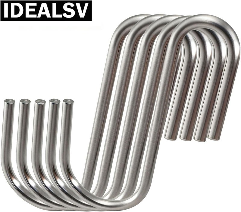 IDEALSV Stainless Steel S Hooks 30 Pcs Heavy Duty S Shaped Hooks Hanging Pan Pot Holder 2.4 Inch - Image 4
