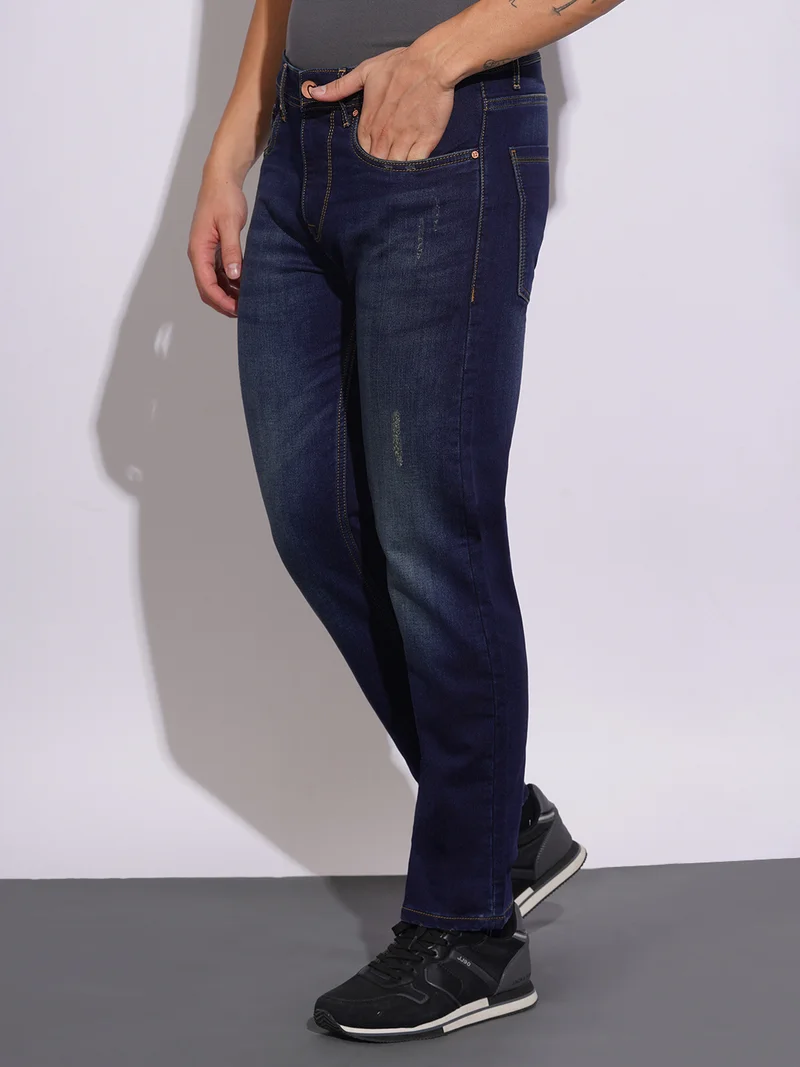 Being Human Men Regular Fit Mid-Rise Mildly Distressed Light Fade Jeans