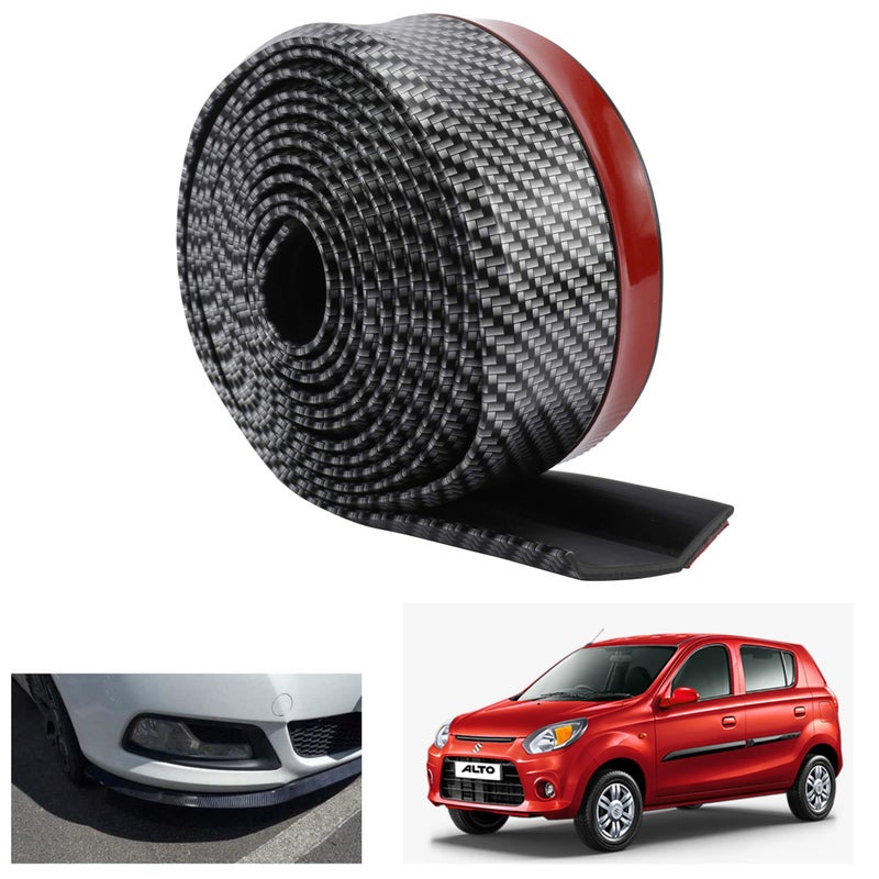 Asryd Carbon Fiber Car Front Bumper Lip Side Skirt Spoiler (2.5M / 8.2ft.) Anti Scratch Protector Easy Trim Waterproof Car Accessories For Maruti Suzuki 800 - Image 5