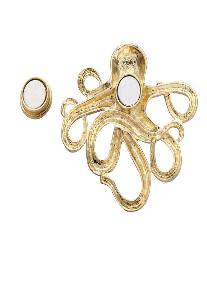 MANZHEN Trendy Gold Plated Octopus Magnetic Eyeglass Holder for Shirts(Antique gold) - Image 3