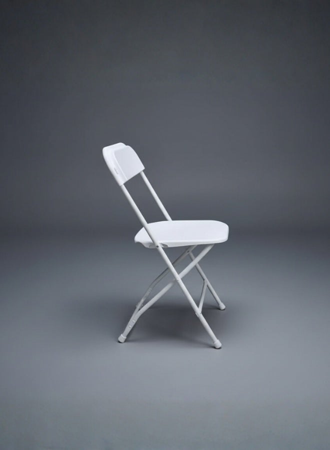 Marcolo Lightweight Folding Chair Durable HDPE Plastic & Steel Frame Foldable, UV & Weather Resistant, Extra Sturdy White - Image 3