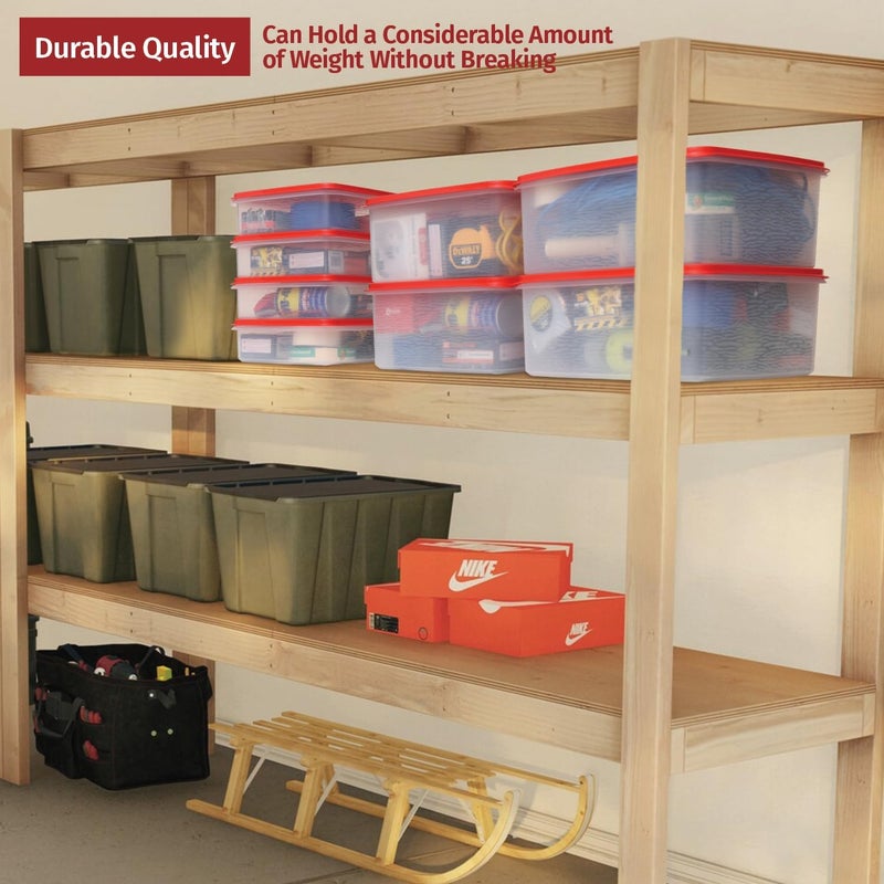 Signoraware Plastic Storage Containers with Lids - 12L Storage Bins with Lids – Airtight Plastic Storage Bins for Food Storage, Pet Food, Rice– Stackable Clear Organizing Bins for Toy Storage, Garage, Pantry - Image 4