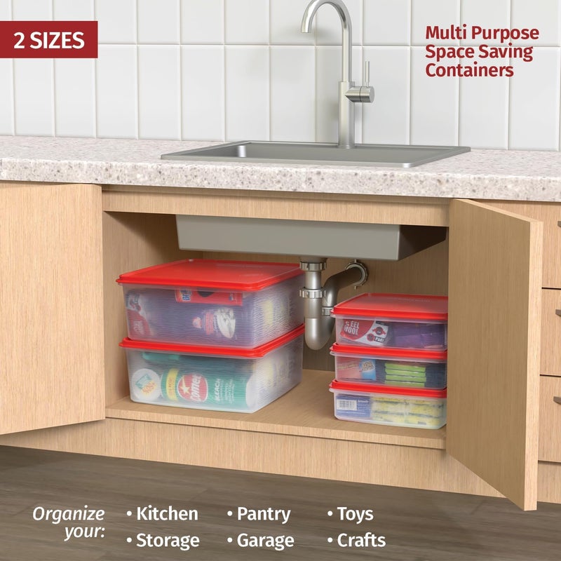 Signoraware Plastic Storage Containers with Lids - 12L Storage Bins with Lids – Airtight Plastic Storage Bins for Food Storage, Pet Food, Rice– Stackable Clear Organizing Bins for Toy Storage, Garage, Pantry - Image 3
