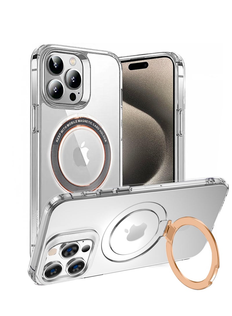 Wtech Magsafe and Finger Grip Slim Thin TPU Case Cover For Apple iPhone 15 Pro Max 2023 Clear - Image 1