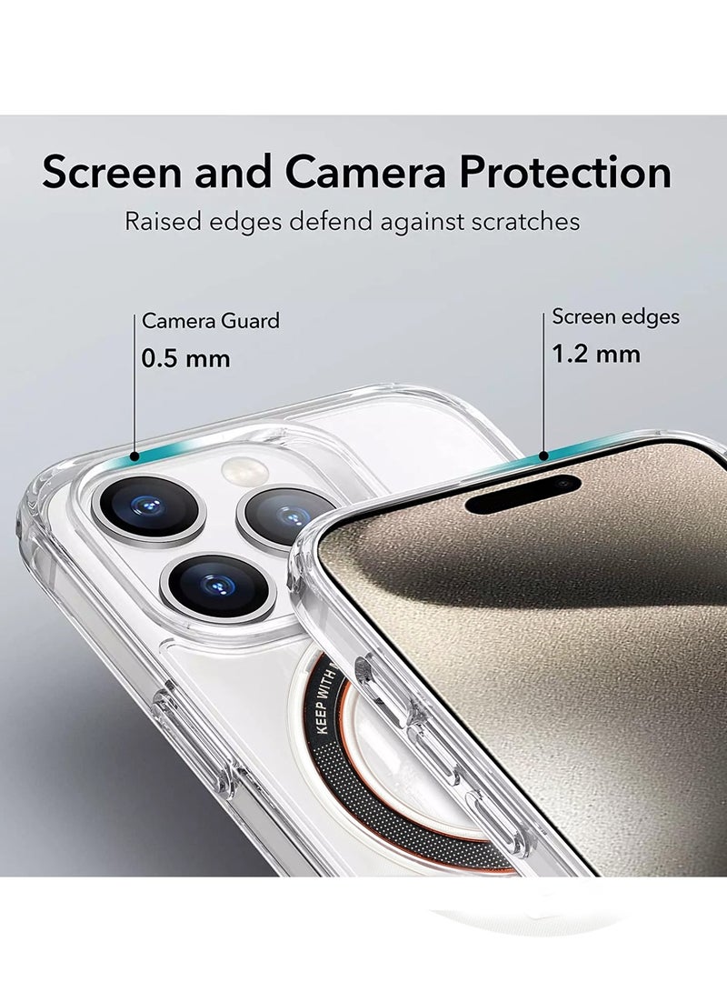Wtech Magsafe and Finger Grip Slim Thin TPU Case Cover For Apple iPhone 15 Pro Max 2023 Clear - Image 2