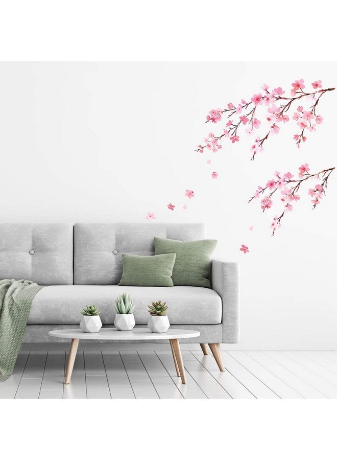 Decowall Dwl2003 Watercolor Cherry Blossoms Kids Wall Stickers Wall Decals Peel And Stick Removable Wall Stickers For Kids Nursery Bedroom Living Room Décor - Image 3