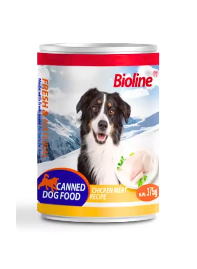 Bioline Canned Dog Food 375g-[Flavor - Chicken Meat] 6pcs - Image 1