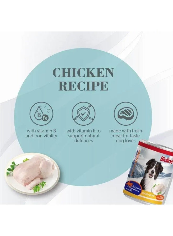Bioline Canned Dog Food 375g-[Flavor - Chicken Meat] 6pcs - Image 2