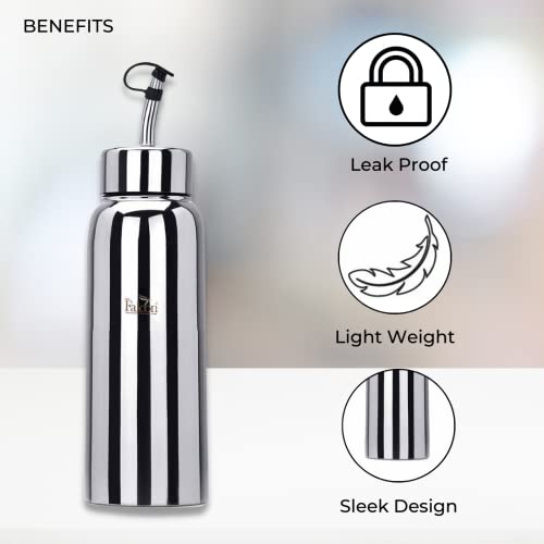 PDDFALCON Stainless Steel Oil Dispenser Bottle, Airtight, 100% Leak-Proof BIS Certified, Jindal Seal & Made In India, Wide Mouth for Easy Filling & Pouring, Anti-Skid,Kitchen Use (950ml) - Image 5