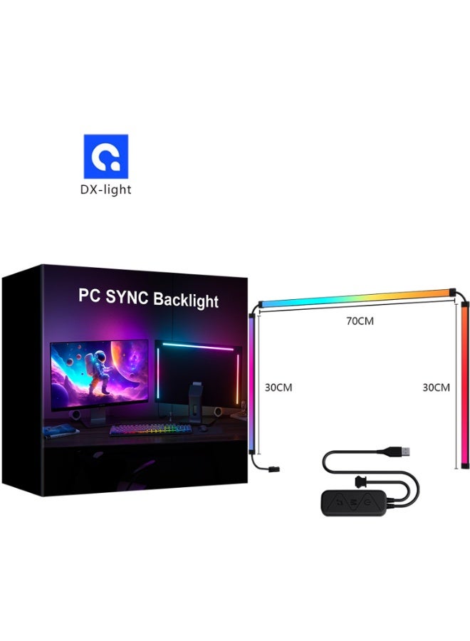 FlashHawk LED Light Strip for Monitor, Screen Sync/Music Sync RGB Backlight, Compatible with 27 Inch Computer Monitors, USB Powered, Software Control, 5050RGB+IC LEDs, Gaming Ambient Lighting - Image 1