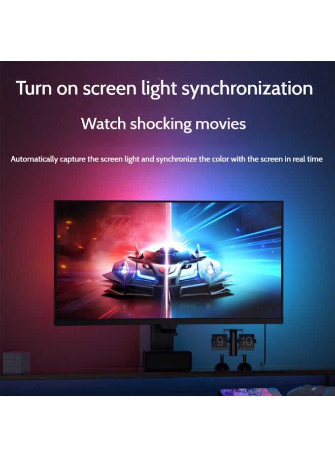 FlashHawk LED Light Strip for Monitor, Screen Sync/Music Sync RGB Backlight, Compatible with 27 Inch Computer Monitors, USB Powered, Software Control, 5050RGB+IC LEDs, Gaming Ambient Lighting - Image 5