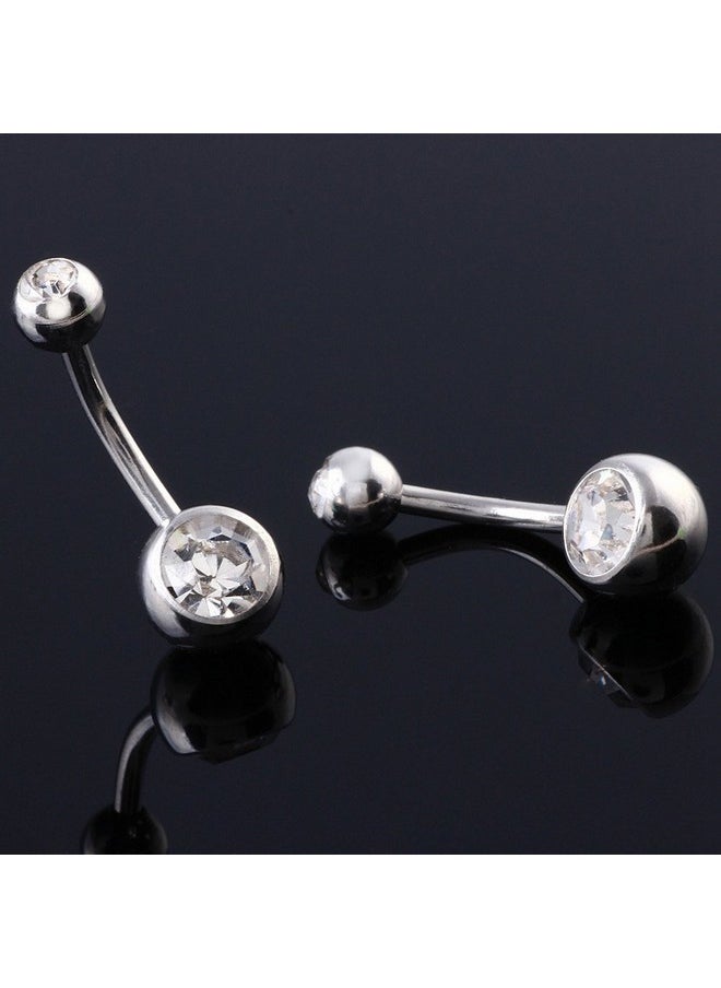 Coolrunner - 14G Belly Button Ring Body Jewelry Piercing 10 Pack, Silver Belly Button Ring, Stainless Steel Belly Button Ring For Women - Image 1