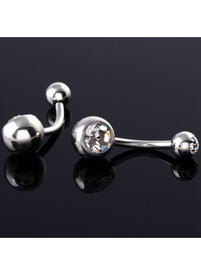 Coolrunner - 14G Belly Button Ring Body Jewelry Piercing 10 Pack, Silver Belly Button Ring, Stainless Steel Belly Button Ring For Women - Image 1
